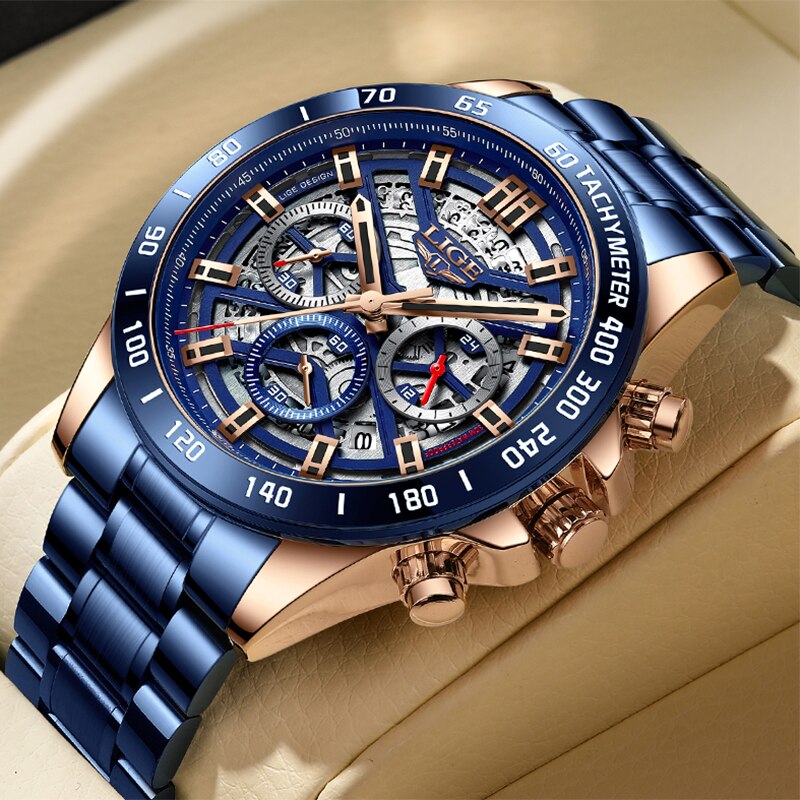 LIGE-Relógio de pulso de quart - Luxury Watch Magazine avaliação e preço