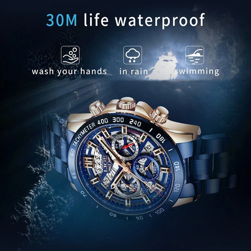 LIGE-Relógio de pulso de quart - Luxury Watch Magazine avaliação e preço