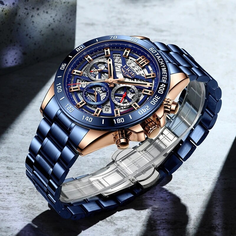 LIGE-Relógio de pulso de quart - Luxury Watch Magazine avaliação e preço
